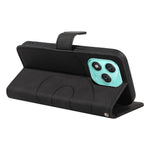 For Honor 400 Lite 5G Wallet Case Leather Phone Cover Stand with Curved Line Design