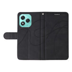For Honor 400 Lite 5G Wallet Case Leather Phone Cover Stand with Curved Line Design