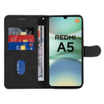 For Xiaomi Redmi A5 NFC (EU) (173.45mm) Wallet Case Leather Phone Cover Stand with Curved Line Design