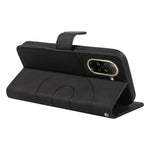 For Xiaomi Redmi A5 NFC (EU) (173.45mm) Wallet Case Leather Phone Cover Stand with Curved Line Design