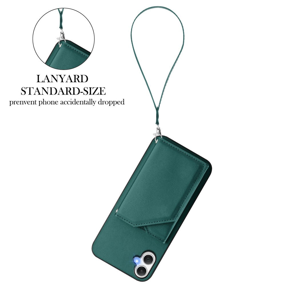 Til Samsung Galaxy A06 4G Etui Kortholder Støtteben Hudvenligt Telefoncover med Håndledsrem