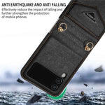 N.BEKUS Phone Case for Samsung Galaxy Z Flip4 5G Anti-Drop Protective Case PU Leather Hard PC Phone Shell with Lanyard