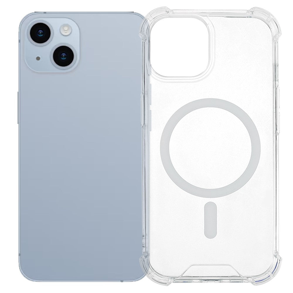 Til iPhone 15 Plus / 14 Plus Cover Kompatibelt med MagSafe 1,5 mm Stødsikkert Klart Telefonbagcover