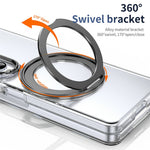 Samsung Galaxy Z Fold4 5G-cover med magnetisk støttefod, transparent PC-mobilcover med HD-skærmfilm