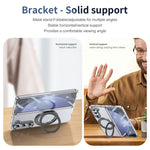 Til Samsung Galaxy Z Fold5 5G Cover Magnetisk Støttefod Gennemsigtigt PC Telefoncover med HD Skærmfilm