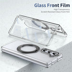 Til Samsung Galaxy Z Fold5 5G Cover Magnetisk Støttefod Gennemsigtigt PC Telefoncover med HD Skærmfilm