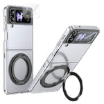 Samsung Galaxy Z Flip3 5G-skal Magnetiskt stativ Genomskinligt PC-mobilskal med HD-skärmfilm
