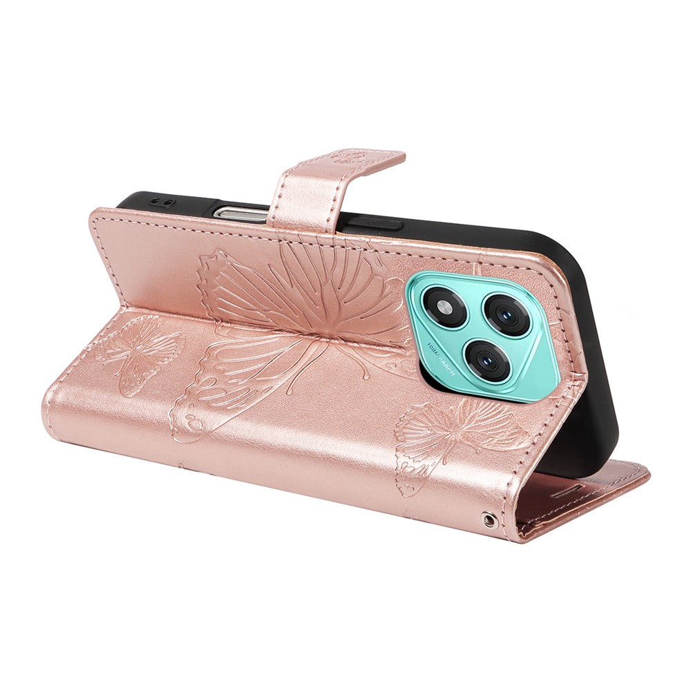 For Honor 400 Lite 5G Wallet Case Floral Butterfly Imprinted Leather Phone Cover Stand