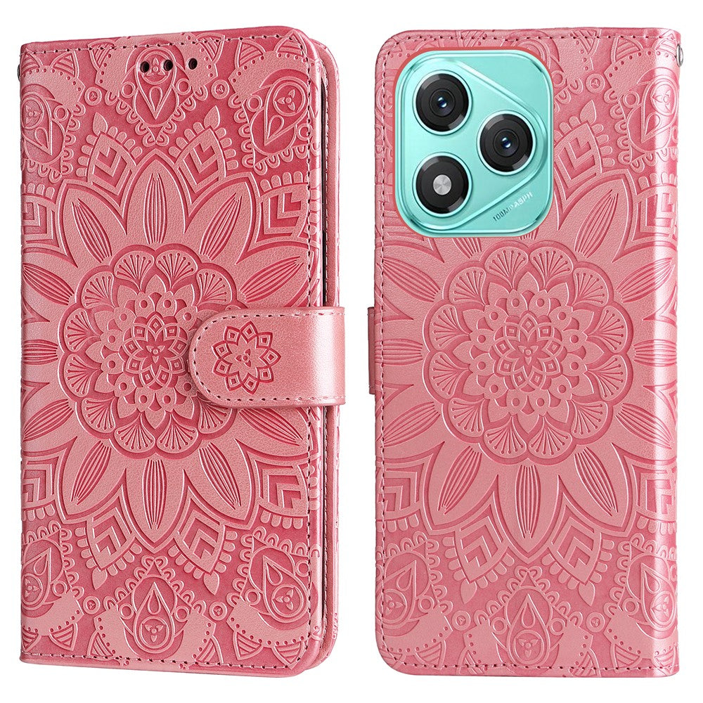 For Honor X70i / 400 Lite 5G Case Sunflower Imprint Leather Wallet Phone Cover