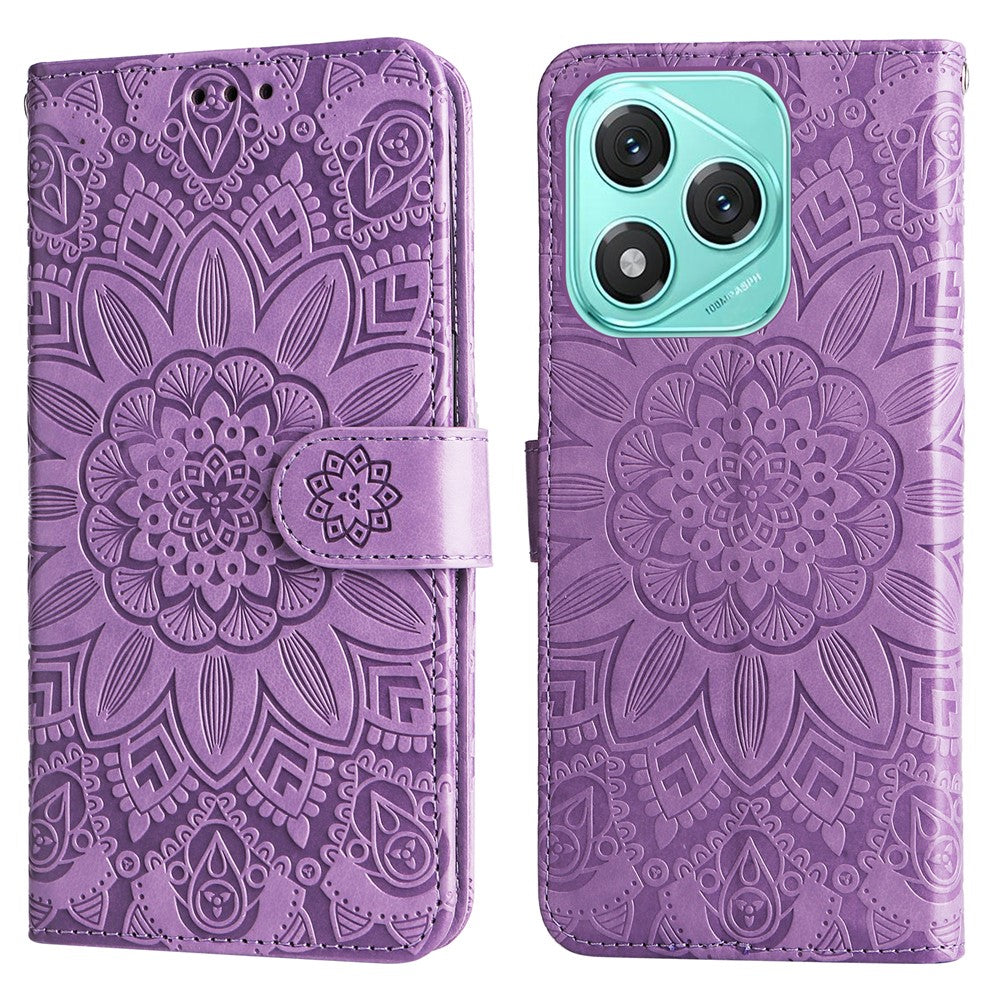 For Honor X70i / 400 Lite 5G Case Sunflower Imprint Leather Wallet Phone Cover
