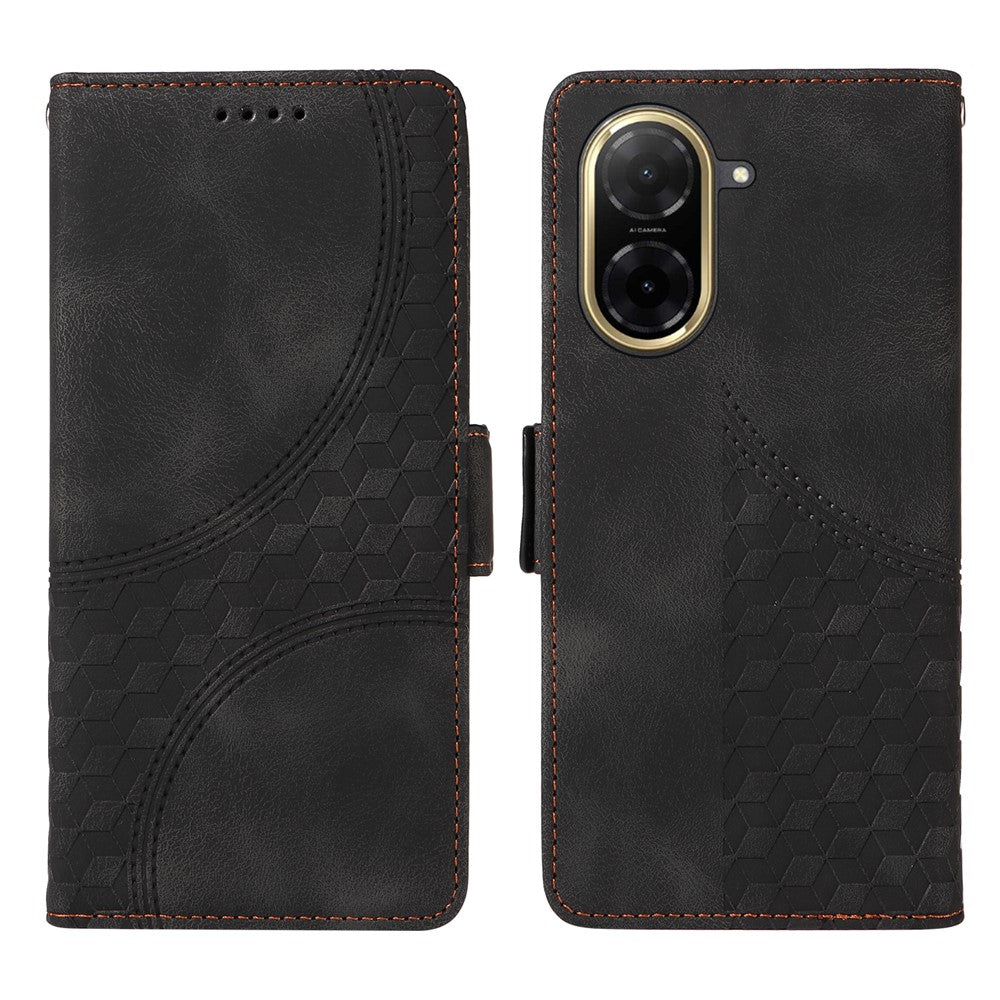 For Xiaomi Redmi A5 NFC (EU) (173.45mm) Leather Cases Wallet Rhombus Imprinted Phone Cover Stand with Strap