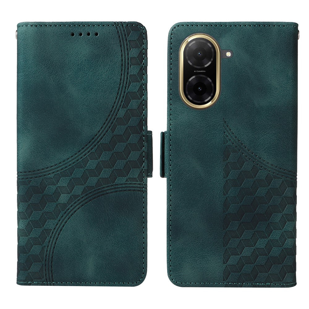 For Xiaomi Redmi A5 NFC (EU) (173.45mm) Leather Cases Wallet Rhombus Imprinted Phone Cover Stand with Strap