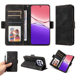 For Oppo F29 5G Leather Cases Wallet Rhombus Imprinted Phone Cover Stand with Strap