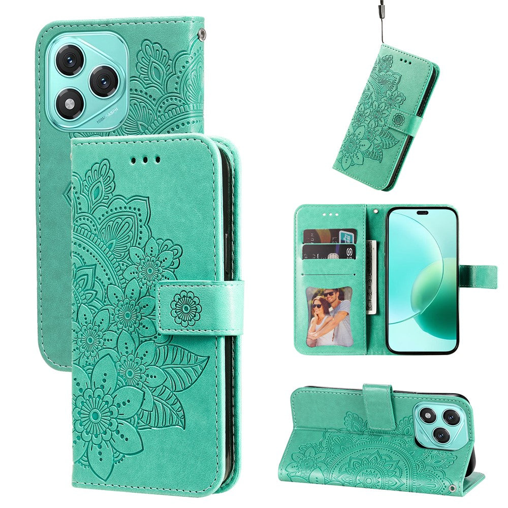 For Honor X70i / 400 Lite 5G Case Floral Pattern PU Leather Wallet Stand Phone Cover