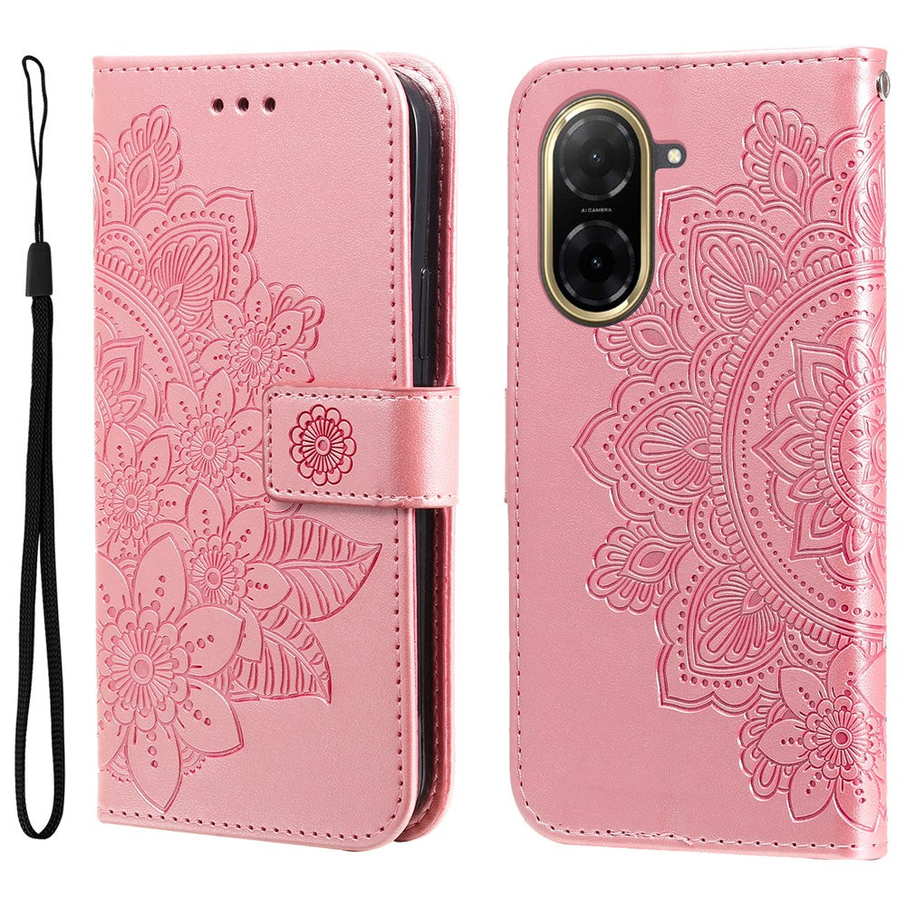For Xiaomi Redmi A5 NFC (EU) (173.45mm) Case Floral Pattern PU Leather Wallet Stand Phone Cover