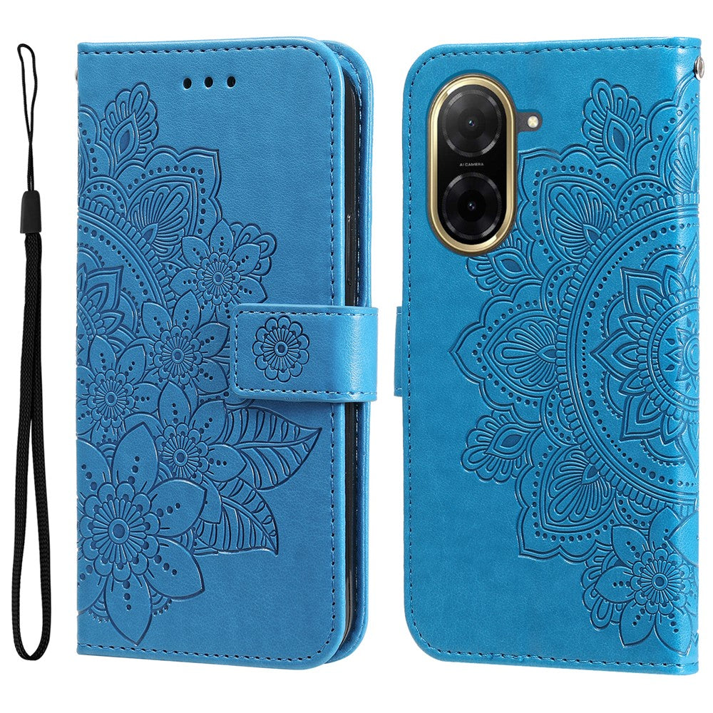 For Xiaomi Redmi A5 NFC (EU) (173.45mm) Case Floral Pattern PU Leather Wallet Stand Phone Cover