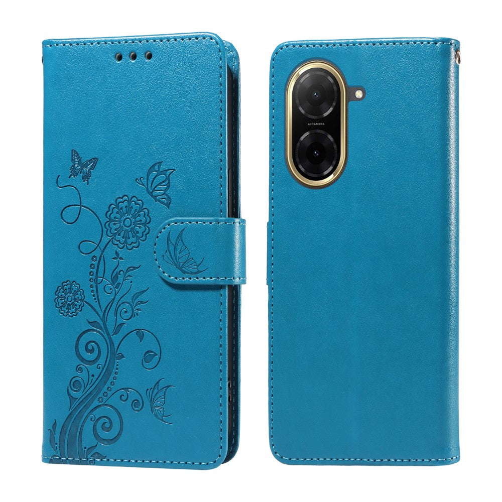 For Xiaomi Redmi A5 NFC (EU) (173.45mm) Leather Case Butterfly Floral Imprint Wallet Stand Cover