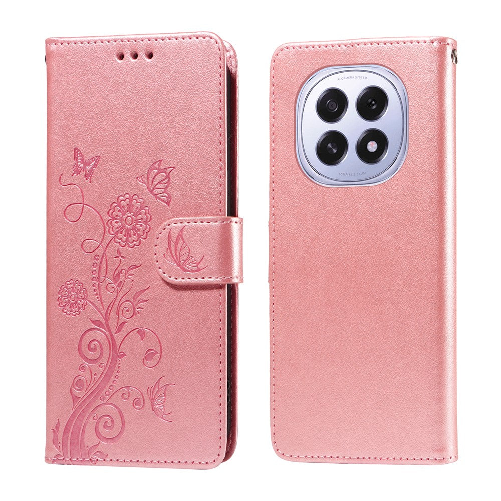 For Oppo A5 5G / Oppo F29 5G Leather Case Butterfly Floral Imprint Wallet Stand Cover