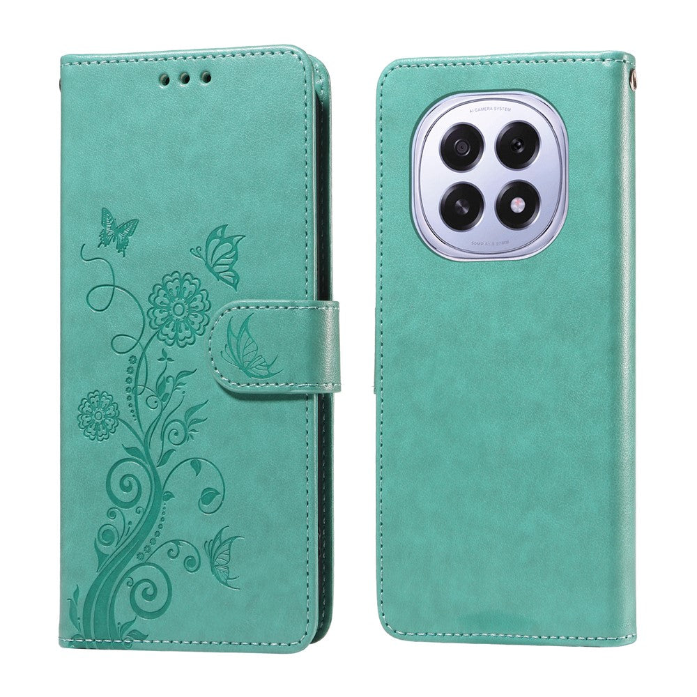 For Oppo A5 5G / Oppo F29 5G Leather Case Butterfly Floral Imprint Wallet Stand Cover