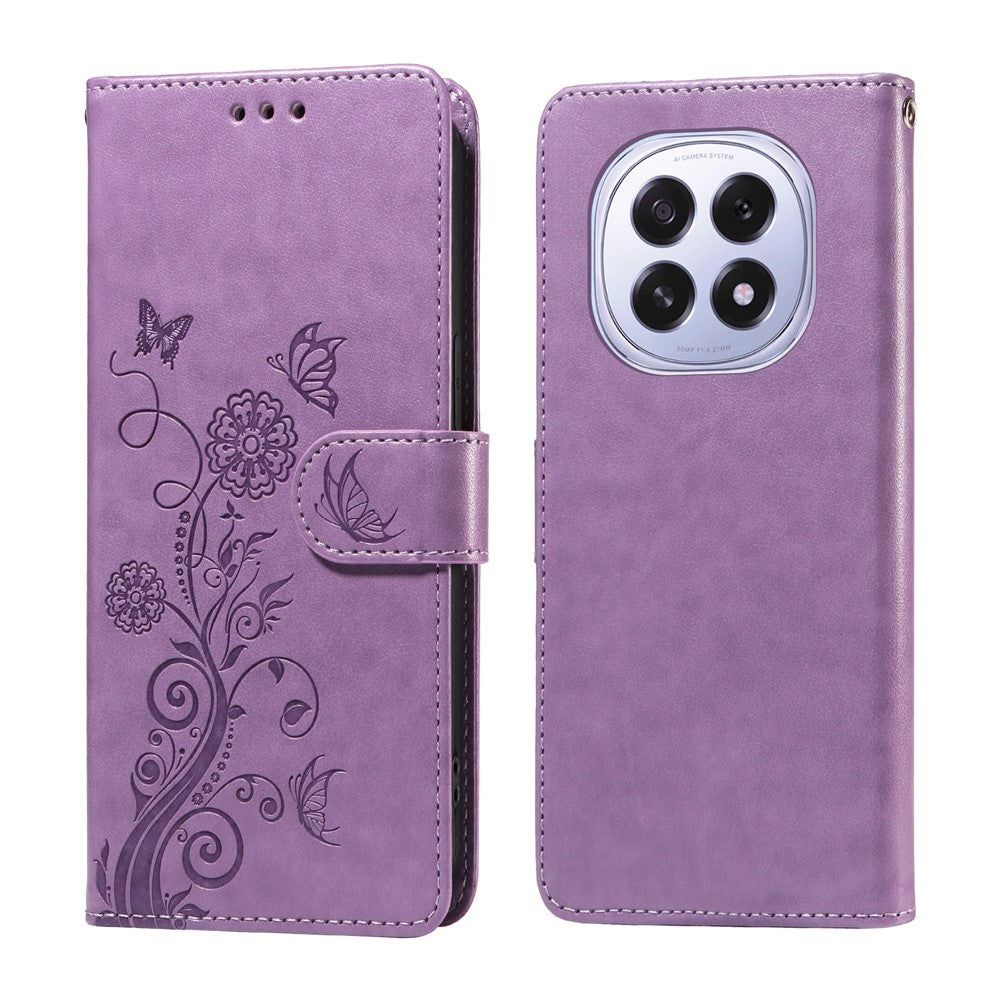 For Oppo A5 5G / Oppo F29 5G Leather Case Butterfly Floral Imprint Wallet Stand Cover