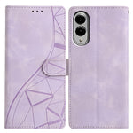 For Samsung Galaxy S25 Edge Case Wallet Stand Imprinted Triangle Pattern Leather Phone Flip Cover