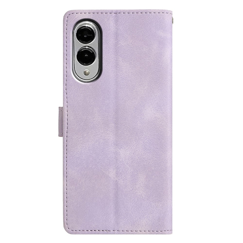 For Samsung Galaxy S25 Edge Case Wallet Stand Imprinted Triangle Pattern Leather Phone Flip Cover