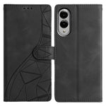 For Samsung Galaxy S25 Edge Case Wallet Stand Imprinted Triangle Pattern Leather Phone Flip Cover
