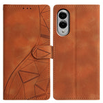 For Samsung Galaxy S25 Edge Case Wallet Stand Imprinted Triangle Pattern Leather Phone Flip Cover