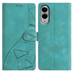 Til Samsung Galaxy S25 Edge Cover Wallet Stand Præget Trekant Mønster Læder Telefon Flip Cover