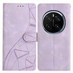 For Honor Magic7 Pro 5G Case Wallet Stand Imprinted Triangle Pattern Leather Phone Flip Cover