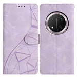 For Honor Magic7 Lite 5G / X9c 5G / X60 Pro 5G Case Wallet Stand Imprinted Triangle Pattern Leather Phone Flip Cover