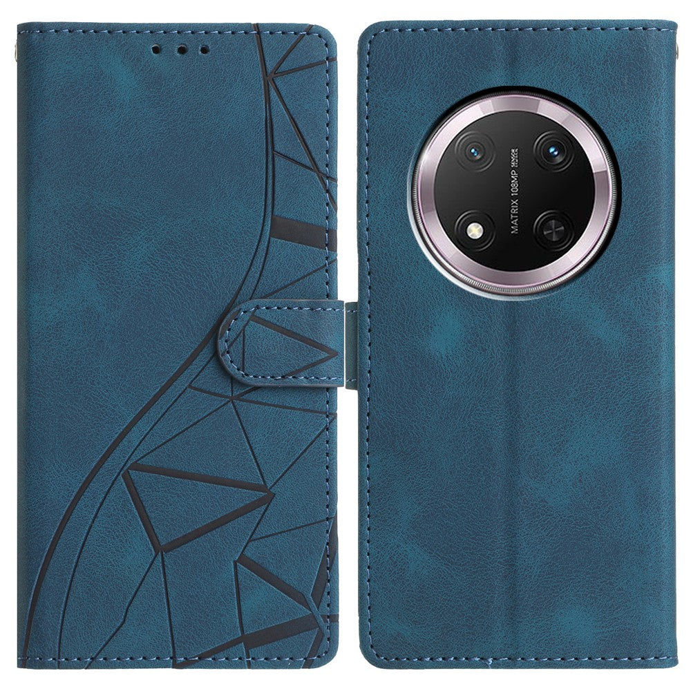 For Honor Magic7 Lite 5G / X9c 5G / X60 Pro 5G Case Wallet Stand Imprinted Triangle Pattern Leather Phone Flip Cover
