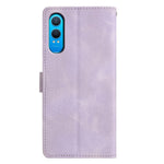 For OnePlus Nord CE4 Lite 5G Case Wallet Stand Imprinted Triangle Pattern Leather Phone Flip Cover