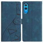For OnePlus Nord CE4 Lite 5G Case Wallet Stand Imprinted Triangle Pattern Leather Phone Flip Cover