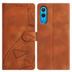 For OnePlus Nord CE4 Lite 5G Case Wallet Stand Imprinted Triangle Pattern Leather Phone Flip Cover