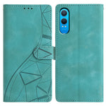For OnePlus Nord CE4 Lite 5G Case Wallet Stand Imprinted Triangle Pattern Leather Phone Flip Cover