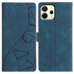 For Xiaomi Redmi Note 14 4G (163.25mm) Case Wallet Stand Imprinted Triangle Pattern Leather Phone Flip Cover