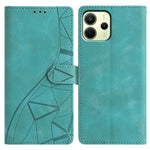 For Xiaomi Redmi Note 14 4G (163.25mm) Case Wallet Stand Imprinted Triangle Pattern Leather Phone Flip Cover