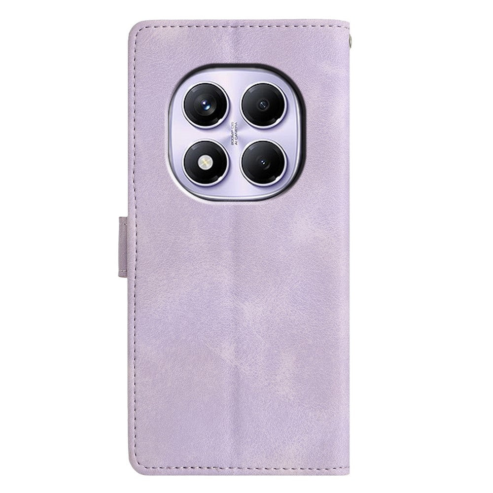 For Xiaomi Redmi Note 14 Pro 4G Case Wallet Stand Imprinted Triangle Pattern Leather Phone Flip Cover