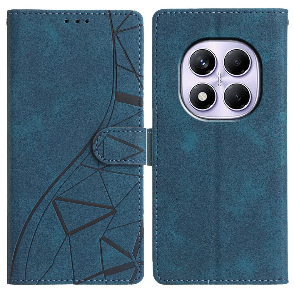 For Xiaomi Redmi Note 14 Pro+ 5G  /  Note 14 Pro 5G Case Wallet Stand Imprinted Triangle Pattern Leather Phone Flip Cover