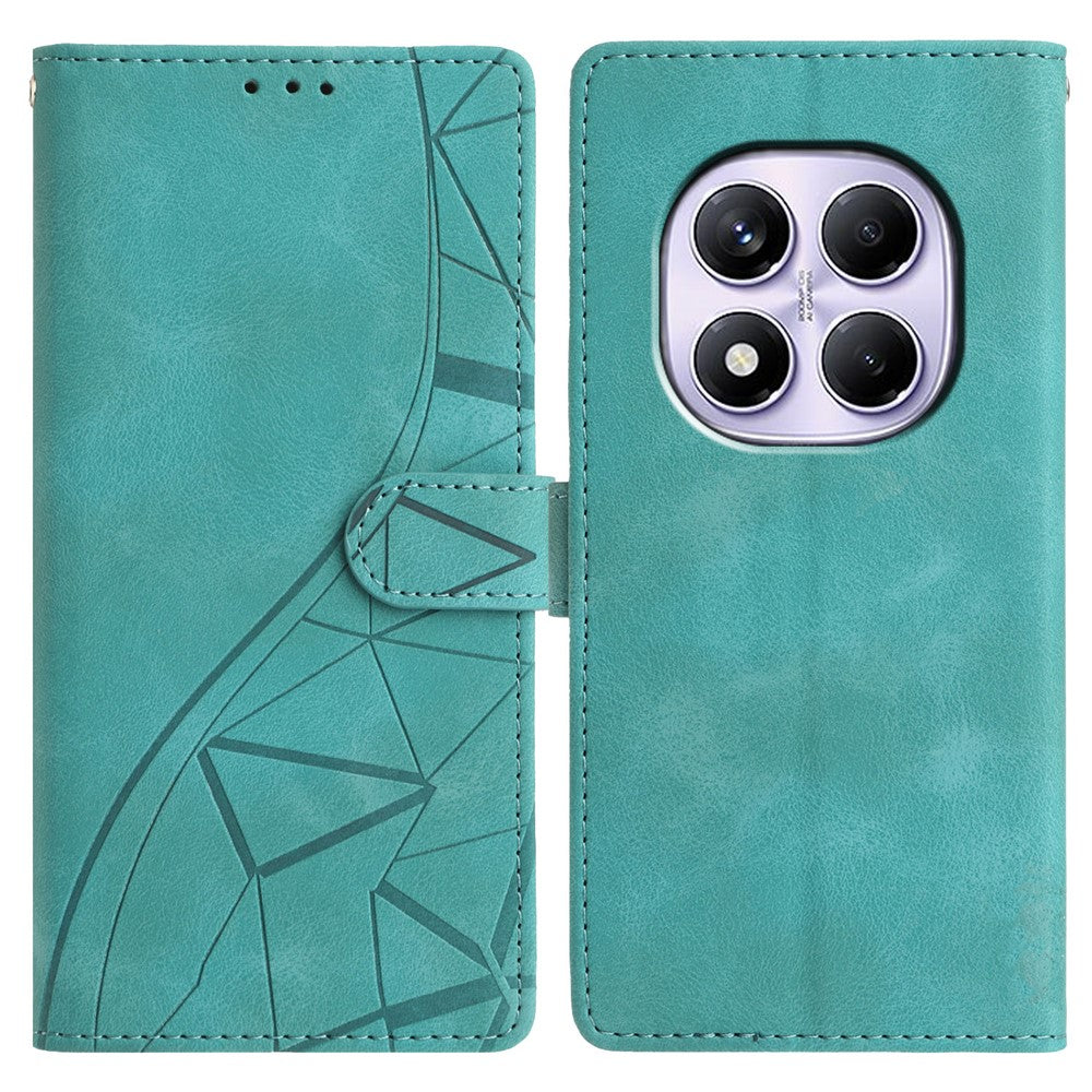 For Xiaomi Redmi Note 14 Pro+ 5G  /  Note 14 Pro 5G Case Wallet Stand Imprinted Triangle Pattern Leather Phone Flip Cover
