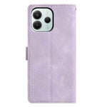 Xiaomi Redmi Note 14 5G-skal, plånboksfodral, präglad triangelmönster, lädermobilflipfodral