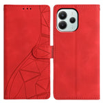 Xiaomi Redmi Note 14 5G-skal, plånboksfodral, präglad triangelmönster, lädermobilflipfodral