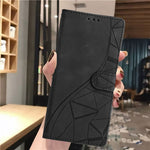 For Xiaomi 14T Pro Case Wallet Stand Imprinted Triangle Pattern Leather Phone Flip Cover