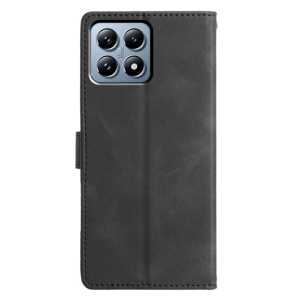For Xiaomi 14T Pro Case Wallet Stand Imprinted Triangle Pattern Leather Phone Flip Cover