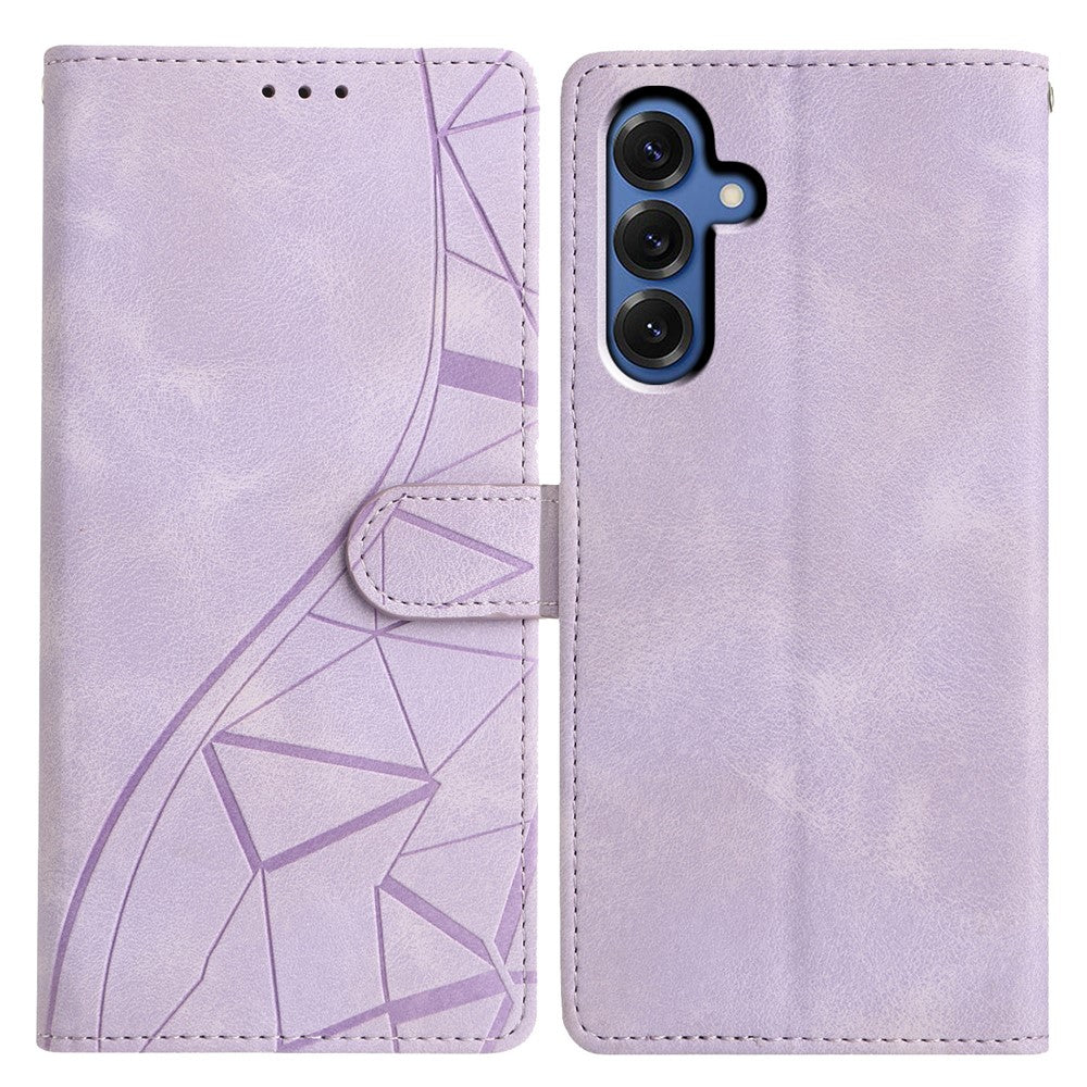 For Samsung Galaxy A05s 4G Case Wallet Stand Imprinted Triangle Pattern Leather Phone Flip Cover