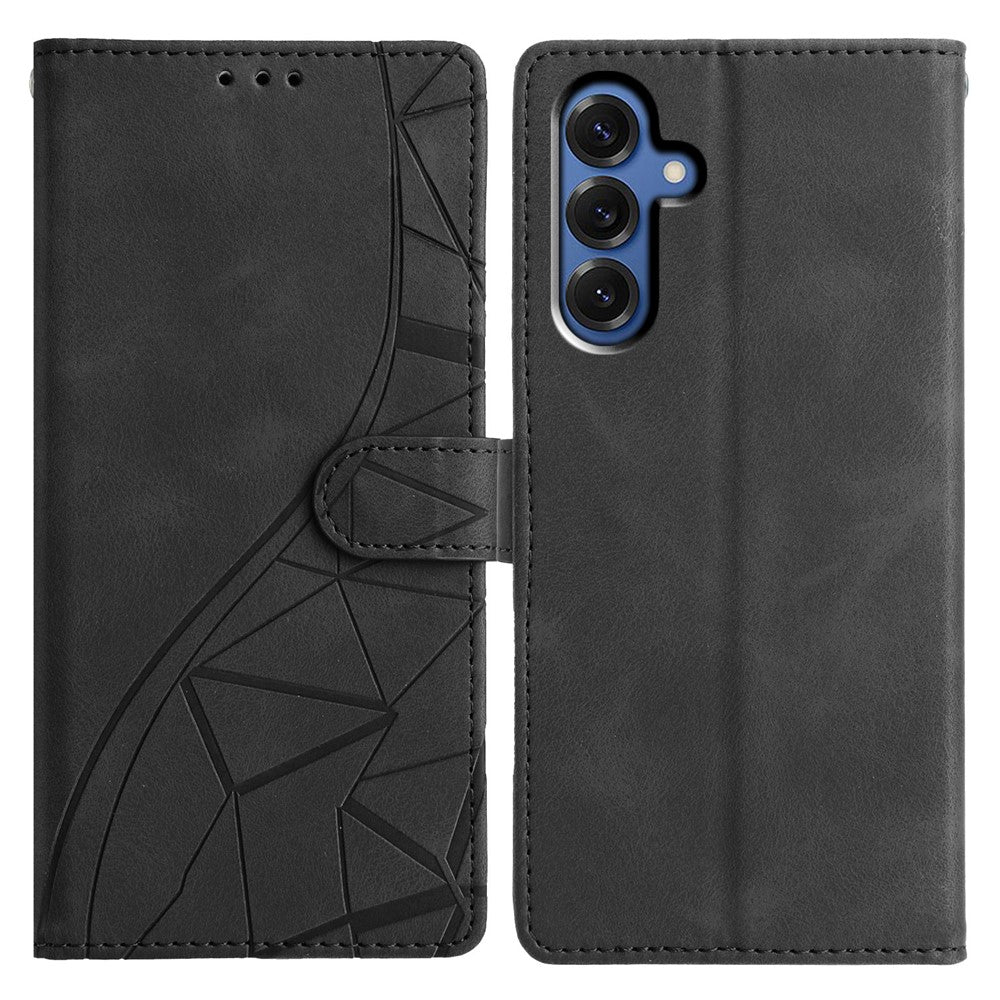 For Samsung Galaxy A05s 4G Case Wallet Stand Imprinted Triangle Pattern Leather Phone Flip Cover