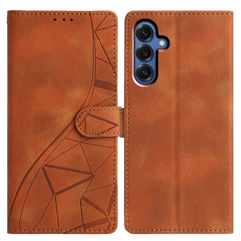 For Samsung Galaxy A05s 4G Case Wallet Stand Imprinted Triangle Pattern Leather Phone Flip Cover