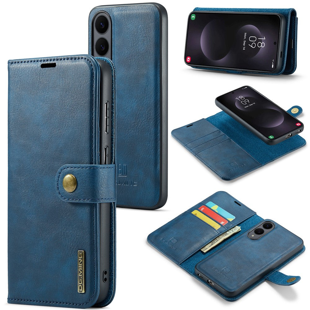 DG.MING for Samsung Galaxy S25 Edge Case Detachable Split Leather Phone Cover