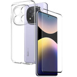 NORTHJO For Xiaomi Redmi Note 14 Pro+ 5G Phone Case Drop-Proof TPU Cover with 3D Curved Tempered Glass Film